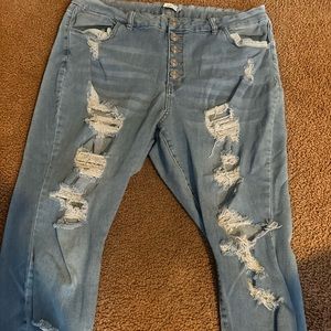 Rue + ripped jeans